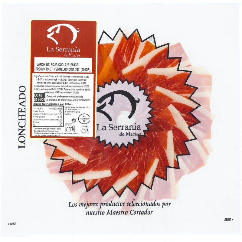 jamon iberico loncheado sobre