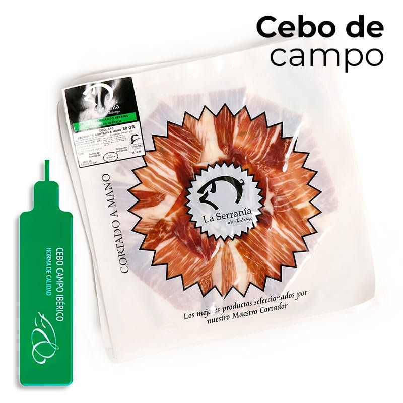 Jamón Cebo de Campo 50% Raza Ibérica Loncheado a mano 80gr