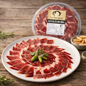 paleta bellota 100 iberica loncheada a mano envasada atmosfera