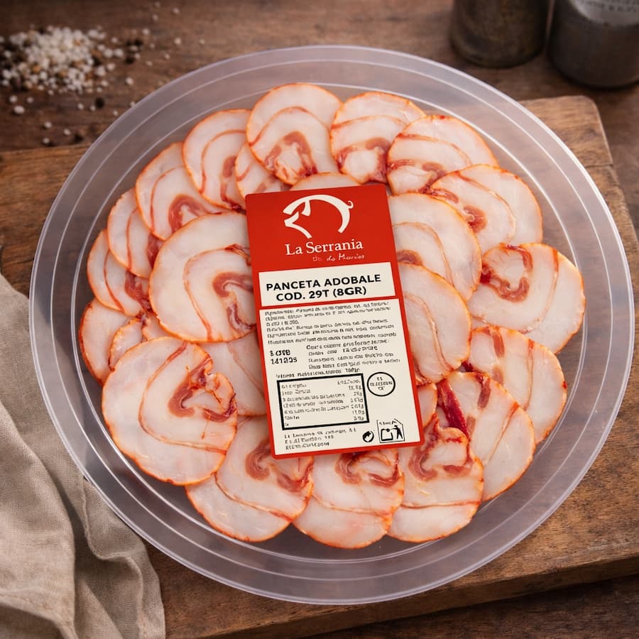 panceta loncheada envasada en atmosfera